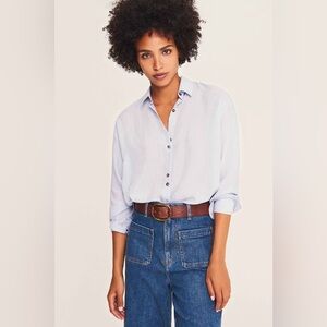 ba&sh $240 Victoire Button Up Shirt Blue Sz Medium in Excellent Used Condition